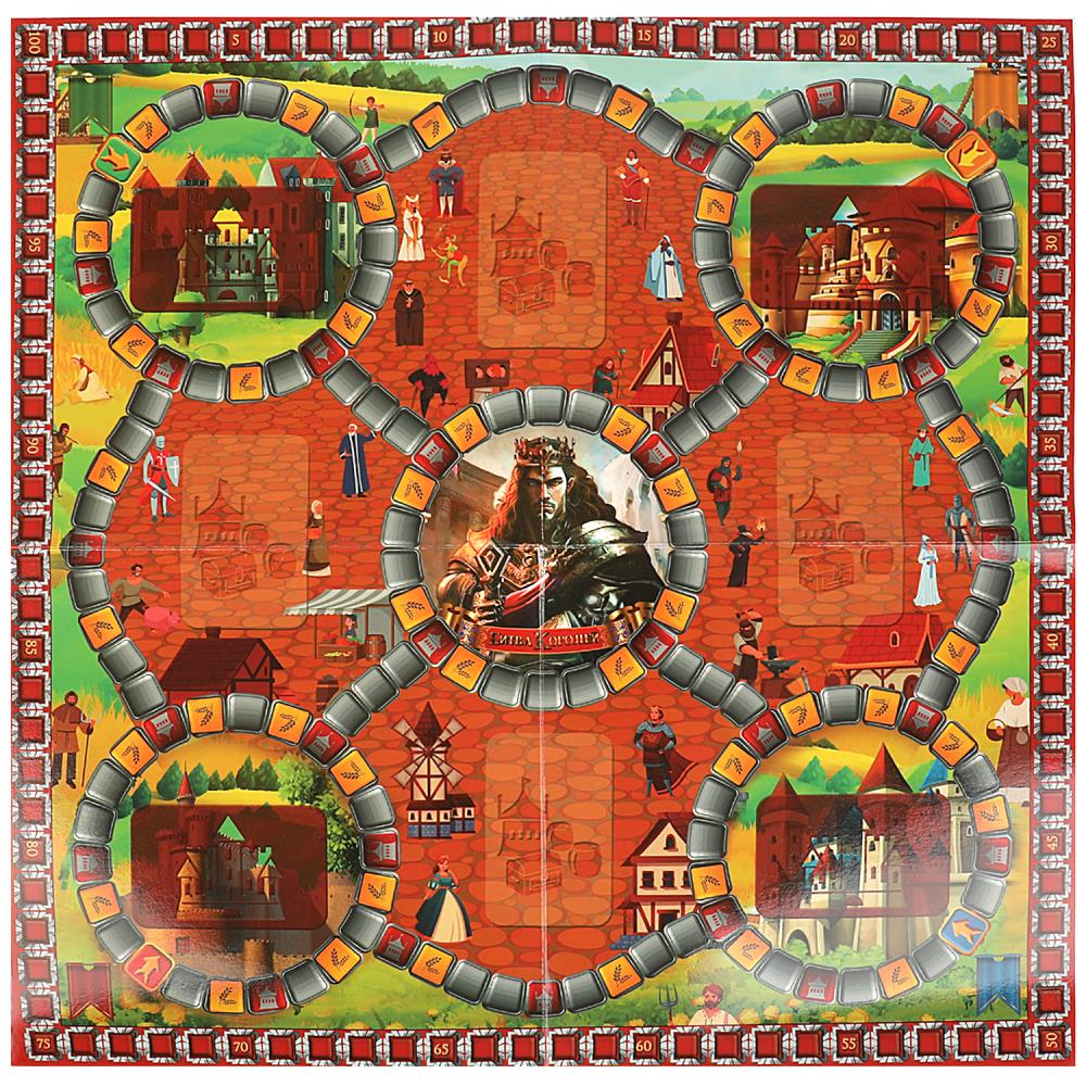 Картинка Битва королей.  Настольная игра-ходилка квадрат. 40 карточек. 250х250х55 мм. Умные игры Артикул 354714-27