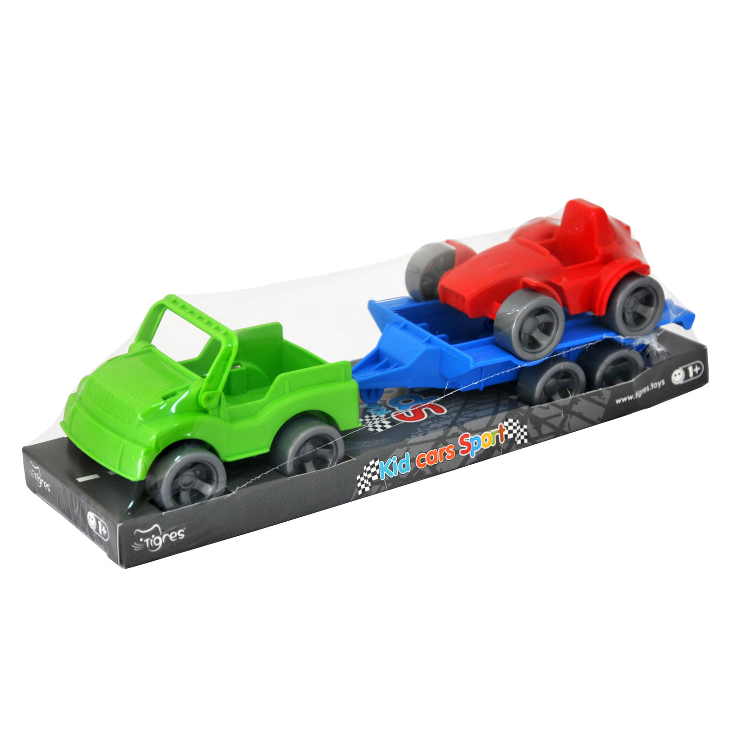 Картинка Набор машинок "Kid cars Sport", 3 элемента (Джип, багги) на планшетке Артикул 39826-23
