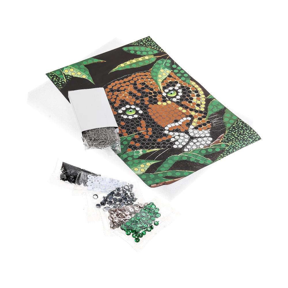 Картинка Картина пайетками 26*18 см леопард МУЛЬТИ АРТ Артикул LEOPARD-15