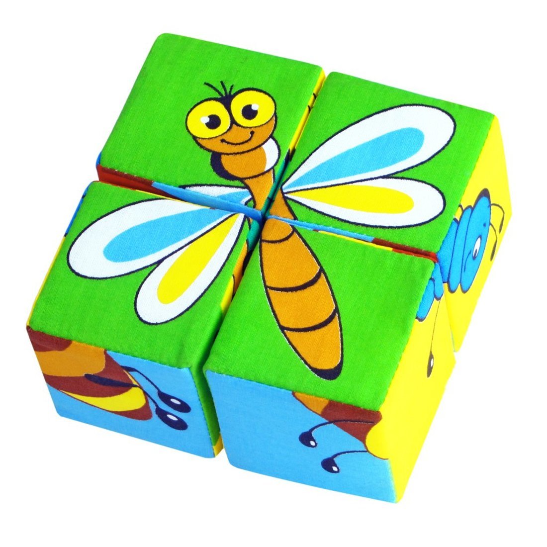 Картинка Мякиши Кубики "Собери картинку" (Насекомые) Артикул 689-28