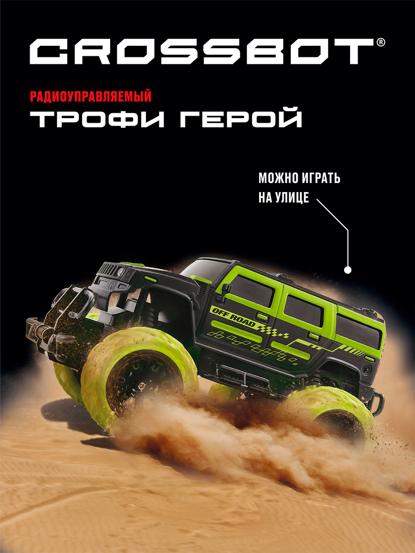 Картинка Джип р/у Трофи Герой, аккум., зелен. Артикул 870594-170