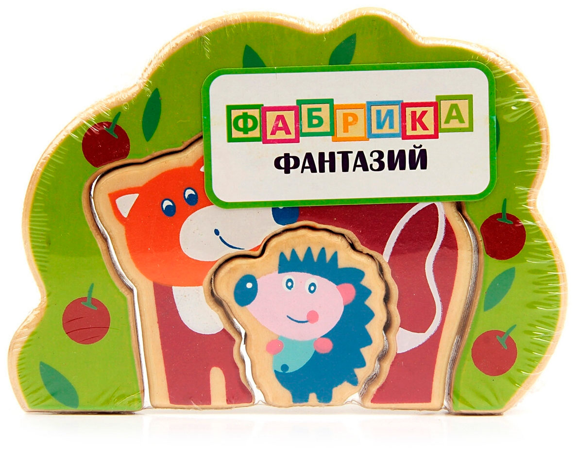 Картинка Деревянная игрушка пазл объемный "Лесные друзья" Артикул 60089-14