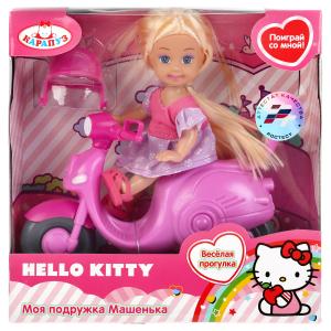 Картинка Кукла "Карапуз" hello kitty. Машенька 12 см, твердое тело, на скутере Артикул MARY010Х-25