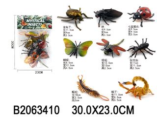 Картинка Набор насекомых 8 в 1  в пакете 30*23 Артикул Q101-8-33