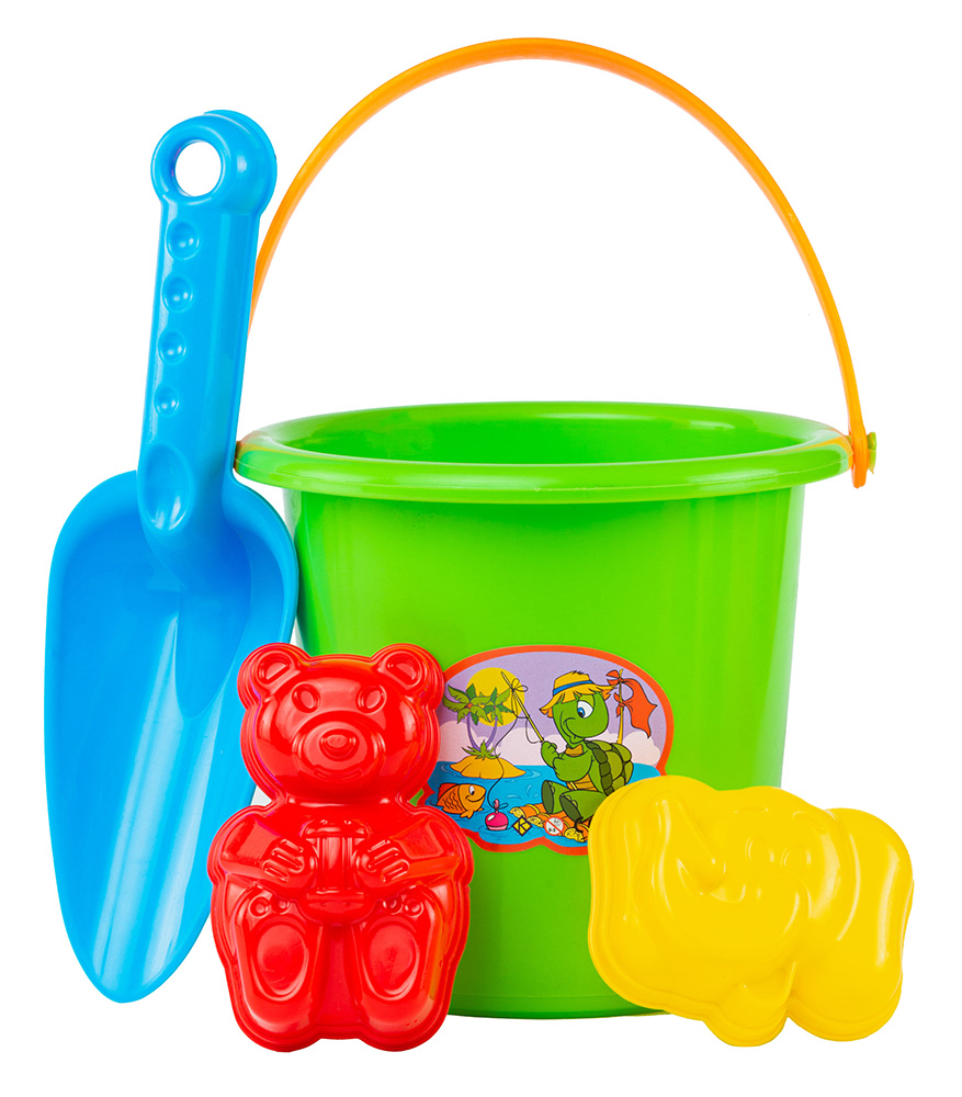 Картинка Комплект ведерко большое, совочек, 2 формочки Артикул 2-707